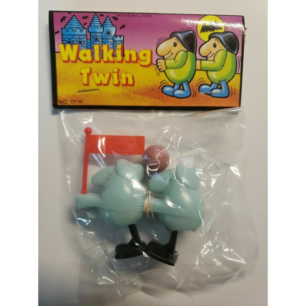 Vintage Ramp Walker Twin Header Toy Old Vending Stock New Old Stock Blue Men